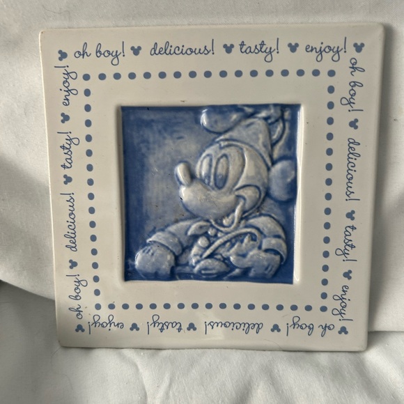 Vintage Disney Gourmet Mickey Mouse Ceramic Kitchen lot- Blue and White - Picture 4 of 11